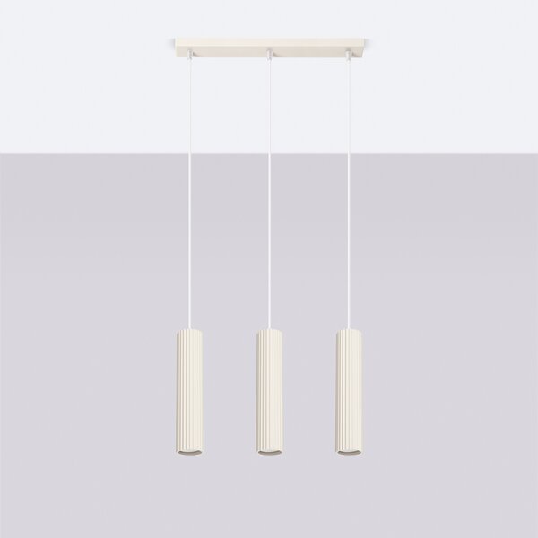 Sollux Lighting Závěsná lampa KARBON 3L béžová