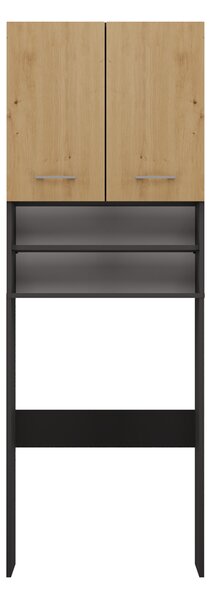 Vysoká skříňka nad pračku POLA DK antracit/dub artisan