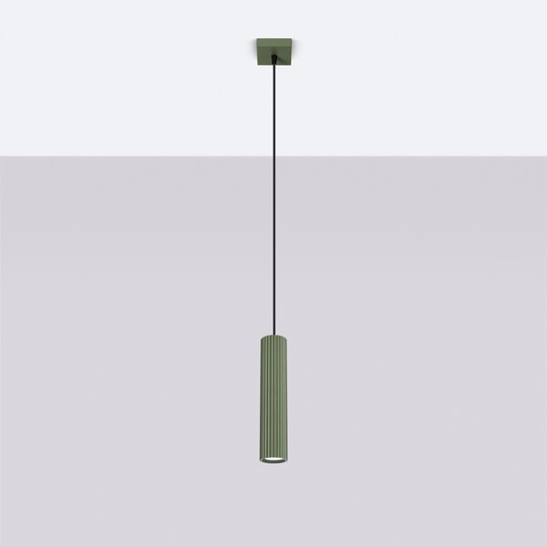 Sollux Lighting Závěsné svítidlo KARBON 1 olivově zelené