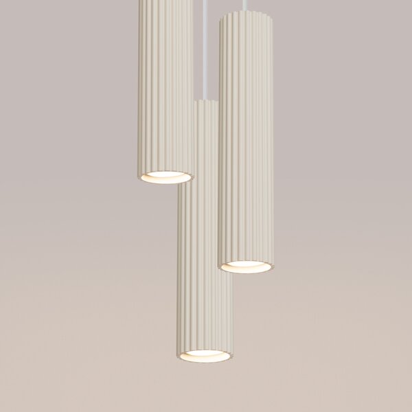 Sollux Lighting Závěsná lampa KARBON 3P béžová