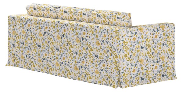 Potah na pohovku IKEA Karlanda 3-místná nerozkládací, dlouhý barva žlutá látka pletený vzor, vzorované