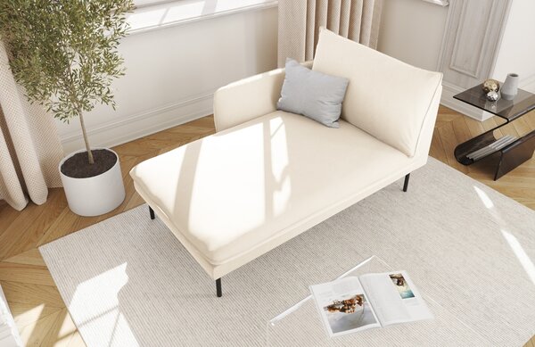 -25 % Dny MOMENTI– Cosmopolitan Design Světle béžová sametová lenoška Vienna 170 cm, levá