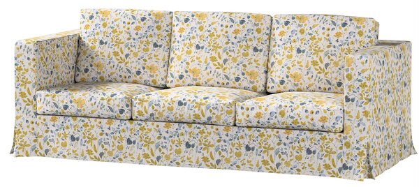 Potah na pohovku IKEA Karlanda 3-místná nerozkládací, dlouhý barva žlutá látka pletený vzor, vzorované