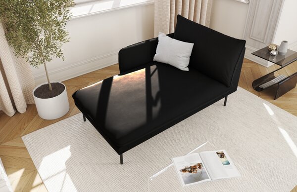 -25 % Dny MOMENTI– Cosmopolitan Design Černá sametová lenoška Vienna 170 cm, levá