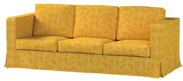 Potah na pohovku IKEA Karlanda 3-místná nerozkládací, dlouhý barva žlutá látka pletený vzor, vzorované