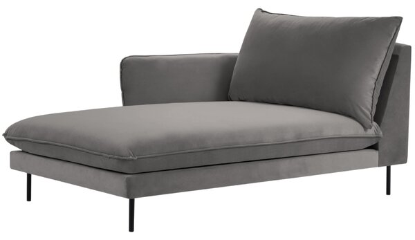-25 % Dny MOMENTI– Cosmopolitan Design Světle šedá sametová lenoška Vienna 170 cm, levá