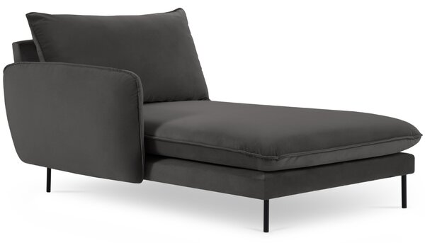 -25 % Dny MOMENTI– Cosmopolitan Design Šedá sametová lenoška Vienna 170 cm, levá