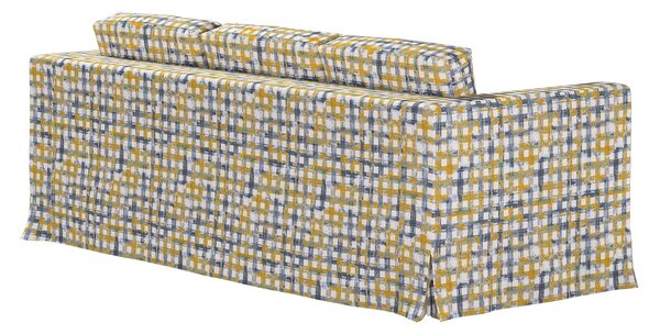 Potah na pohovku IKEA Karlanda 3-místná nerozkládací, dlouhý barva modrá látka pletený vzor, vzorované