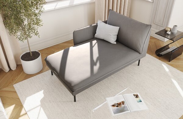 -25 % Dny MOMENTI– Cosmopolitan Design Světle šedá sametová lenoška Vienna 170 cm, levá