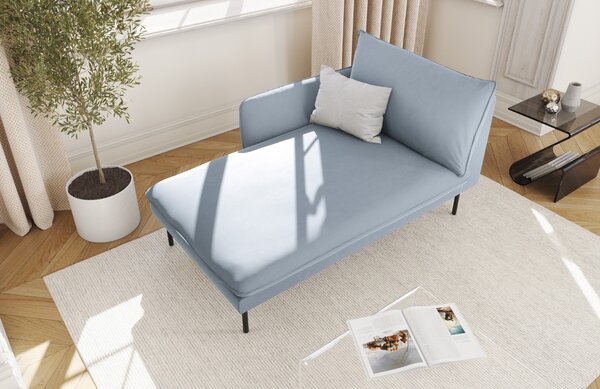 -25 % Dny MOMENTI– Cosmopolitan Design Světle modrá sametová lenoška Vienna 170 cm, levá