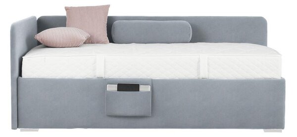 Postel Remi s bočnicemi 90x200, potah šedý