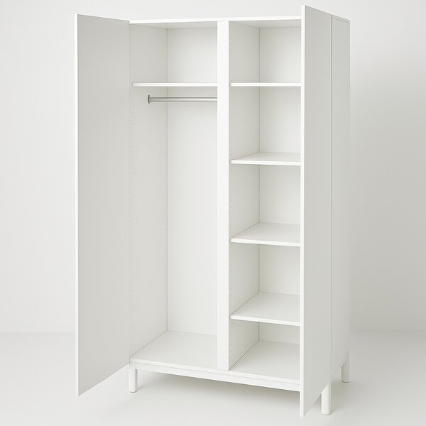 Bílá dřevěná skříň Vipack Eva 196 x 98,5 cm