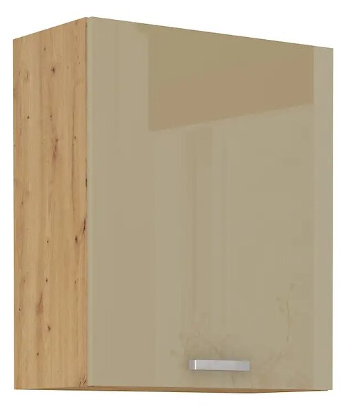 Kuchyně MEADOW 250/190 cm, korpus: dub artisan, dvířka: cappuccino lesk, dub artisan