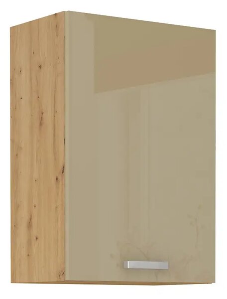 Kuchyně MEADOW 250/190 cm, korpus: dub artisan, dvířka: cappuccino lesk, dub artisan