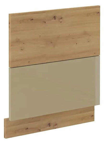 Kuchyně MEADOW 250/190 cm, korpus: dub artisan, dvířka: cappuccino lesk, dub artisan