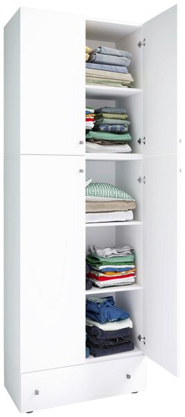 Šatní skříň Lona XXL se zásuvkou, bílá 70cm