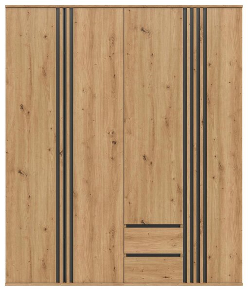 Skříň s otoč. dveřmi TOFTA š. 160cm, antracit/dub Artisan