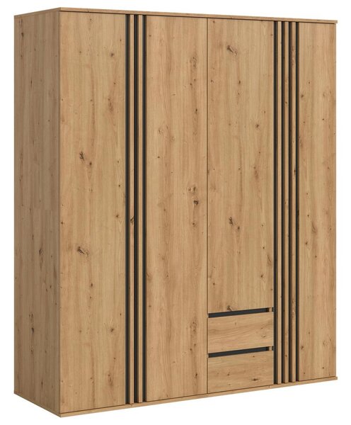 Skříň s otoč. dveřmi TOFTA š. 160cm, antracit/dub Artisan