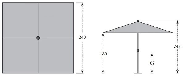 Doppler Gastro Magic Junior 240x240 cm bez volánu - zahradní slunečník - Zboží s drobnou vadou (S249)