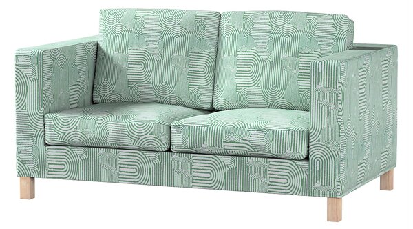 Potah na pohovku IKEA Karlanda 2-místná, krátký barva zelená látka pletený vzor, vzorované