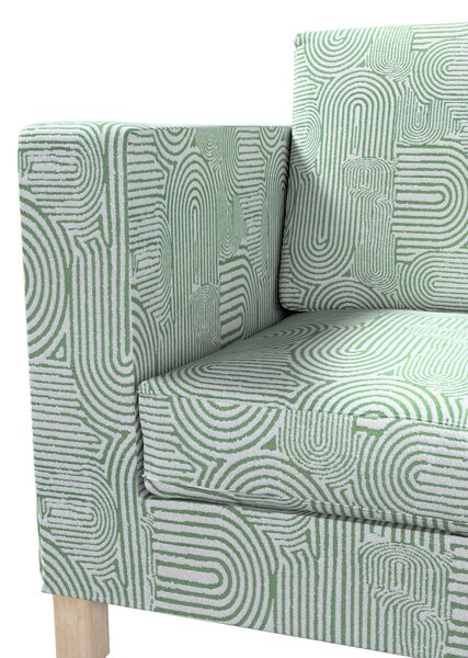 Potah na pohovku IKEA Karlanda 2-místná, krátký barva zelená látka pletený vzor, vzorované