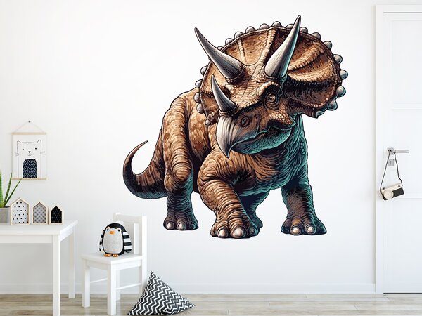 Triceratops textilní přelepitelná samolepka na zeď arch 75 x 75 cm