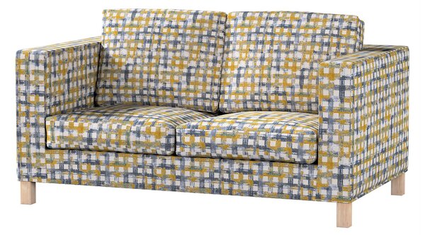 Potah na pohovku IKEA Karlanda 2-místná, krátký barva modrá látka pletený vzor, vzorované