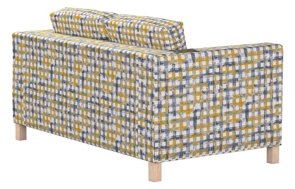 Potah na pohovku IKEA Karlanda 2-místná, krátký barva modrá látka pletený vzor, vzorované