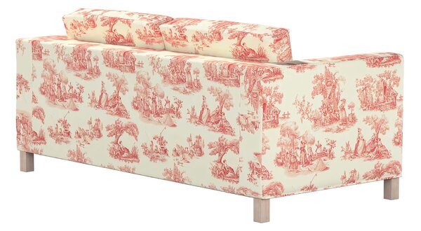 Potah na pohovku IKEA Karlanda rozkládací, krátký barva červená látka vzorované