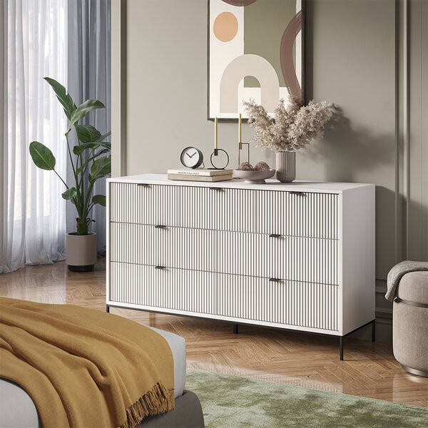 Příborník Vicco Eliza Bílá 42 x 81 cm se 7 zásuvkami, Model 49502