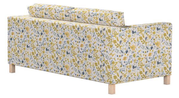 Potah na pohovku IKEA Karlanda rozkládací, krátký barva žlutá látka pletený vzor, vzorované