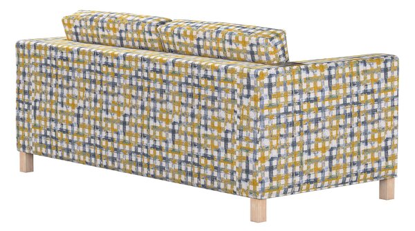 Potah na pohovku IKEA Karlanda rozkládací, krátký barva modrá látka pletený vzor, vzorované