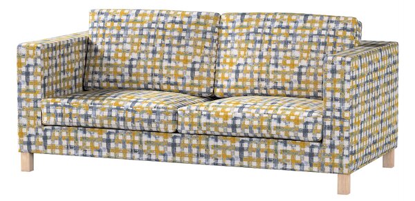 Potah na pohovku IKEA Karlanda rozkládací, krátký barva modrá látka pletený vzor, vzorované