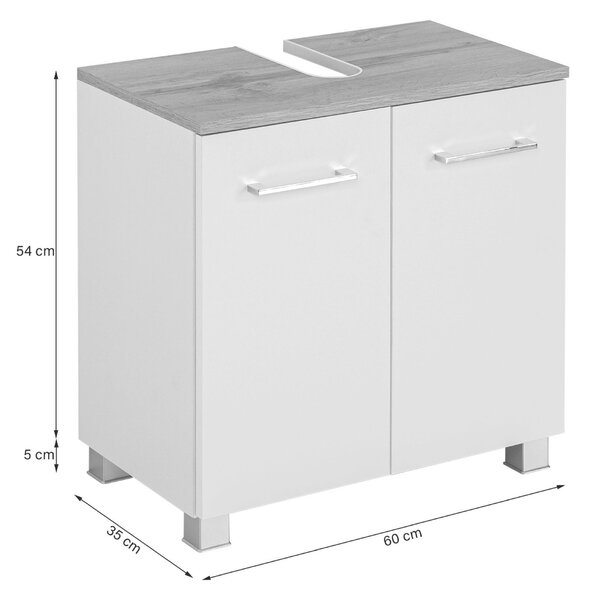 SKŘÍŇKA POD UMYVADLO, bílá, bílá, 60/59/35 cm Held - Koupelnové série, Online Only