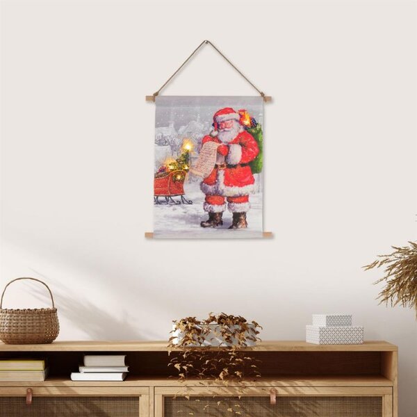 Závěsný obraz vč. LED, 30 x 40 cm, Santa Clause