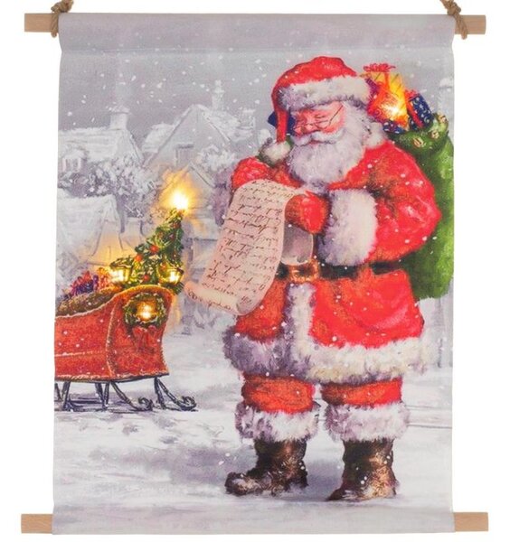 Závěsný obraz vč. LED, 30 x 40 cm, Santa Clause