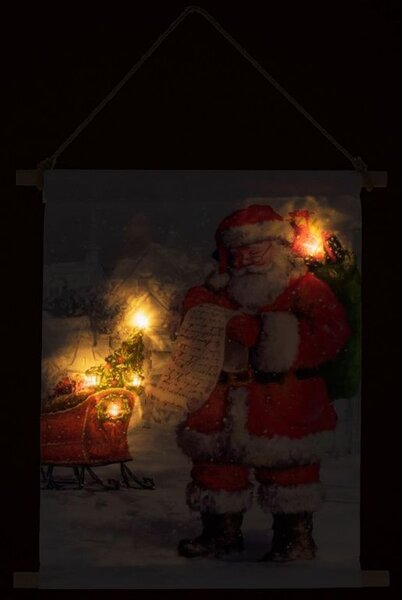 Závěsný obraz vč. LED, 30 x 40 cm, Santa Clause