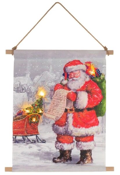 Závěsný obraz vč. LED, 30 x 40 cm, Santa Clause