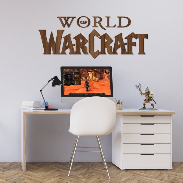 DUBLEZ | Dřevěné logo na zeď - World of Warcraft | Obraz