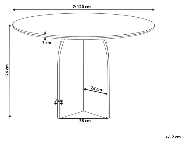 Jídelní stůl YARRA Tmavě hnědá 120 cm 120 cm