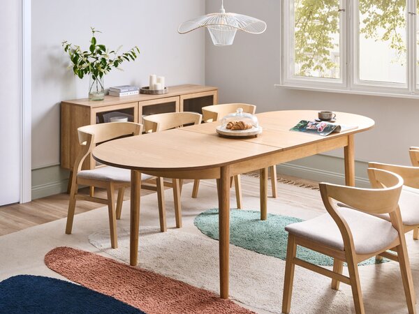 Rozkládací jídelní stůl LARTO Světlý jasan 180/220 cm 90 cm
