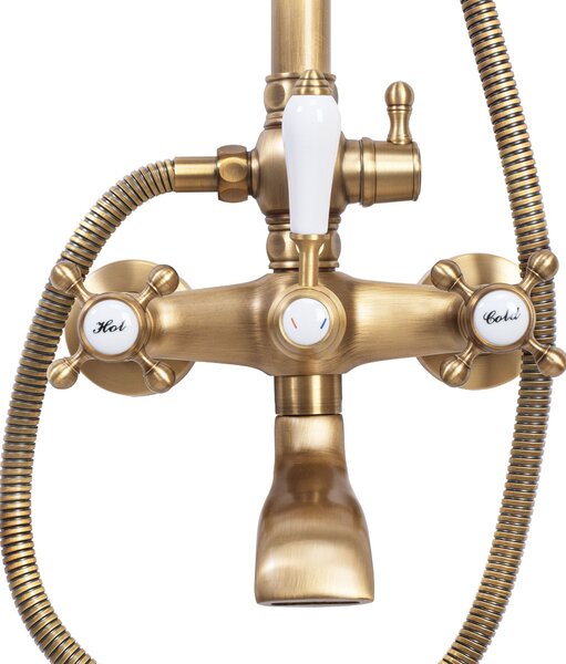 Rea Bergamo, sprchový set v retro stylu, antická bronz, REA-P5002