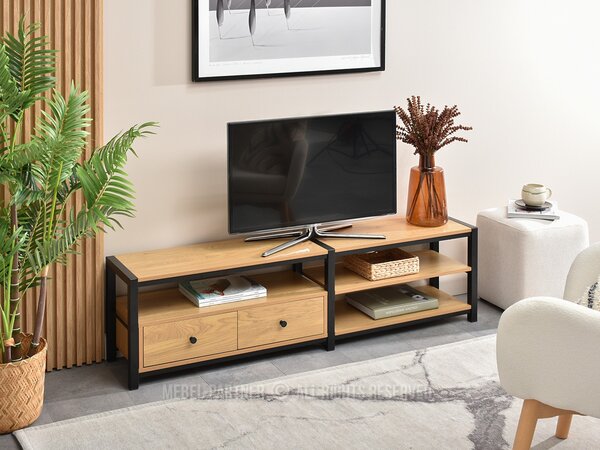 TV stolek/skříňka Elena (dub + černá). Akce -11%