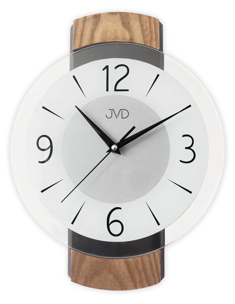 JVD Dřevěné skleněné netikající tiché hodiny JVD NS22018/78 ( )
