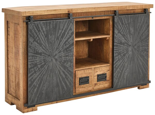 ŠIROKÁ KOMODA, mangové dřevo, přírodní barvy, černá, 145/85/40 cm Ambia Home - Komody z masivu
