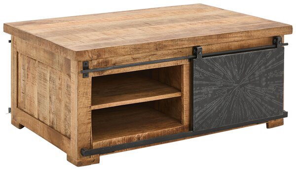 KONFERENČNÍ STOLEK, přírodní barvy, černá, dřevo, kov, 110/70/45 cm Ambia Home - Konferenční stolky