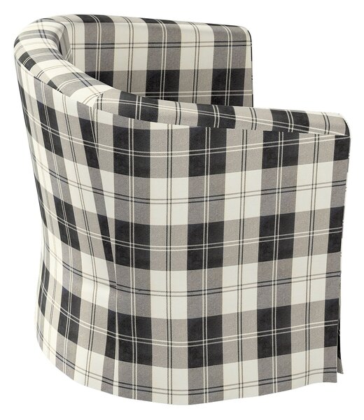 Potah na křeslo IKEA Ektorp Tullsta barva černá látka pletený vzor, vzorované