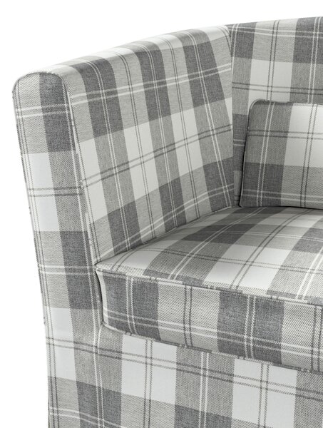 Potah na křeslo IKEA Ektorp Tullsta barva šedá látka pletený vzor, vzorované