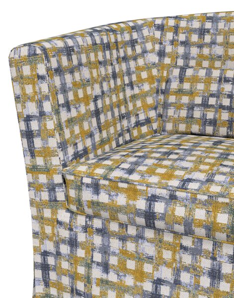Potah na křeslo IKEA Ektorp Tullsta barva modrá látka pletený vzor, vzorované