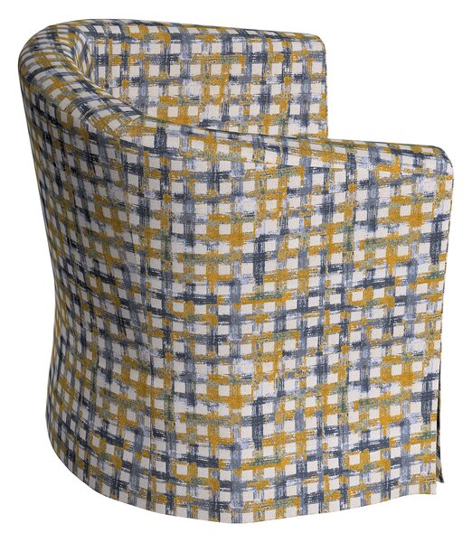 Potah na křeslo IKEA Ektorp Tullsta barva modrá látka pletený vzor, vzorované